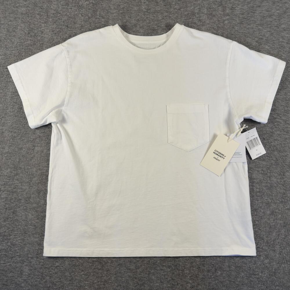 Citizens Of Humanity X Argent Shirt Womens Medium White Maybelle Pocket Tee